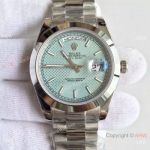 High Quality Fake Rolex Presidential Day Date Ice Blue Watch MingZhu Movement Stainless Steel